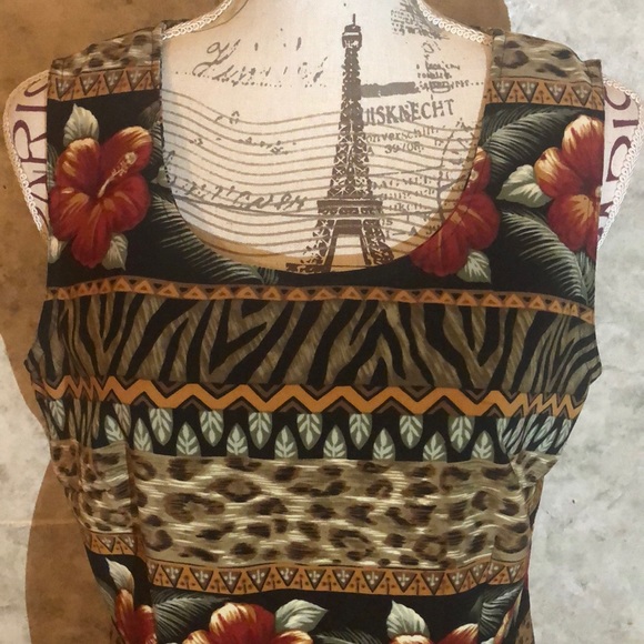 Kathie Lee Sleeveless Safari Floral Dress - Picture 2 of 8